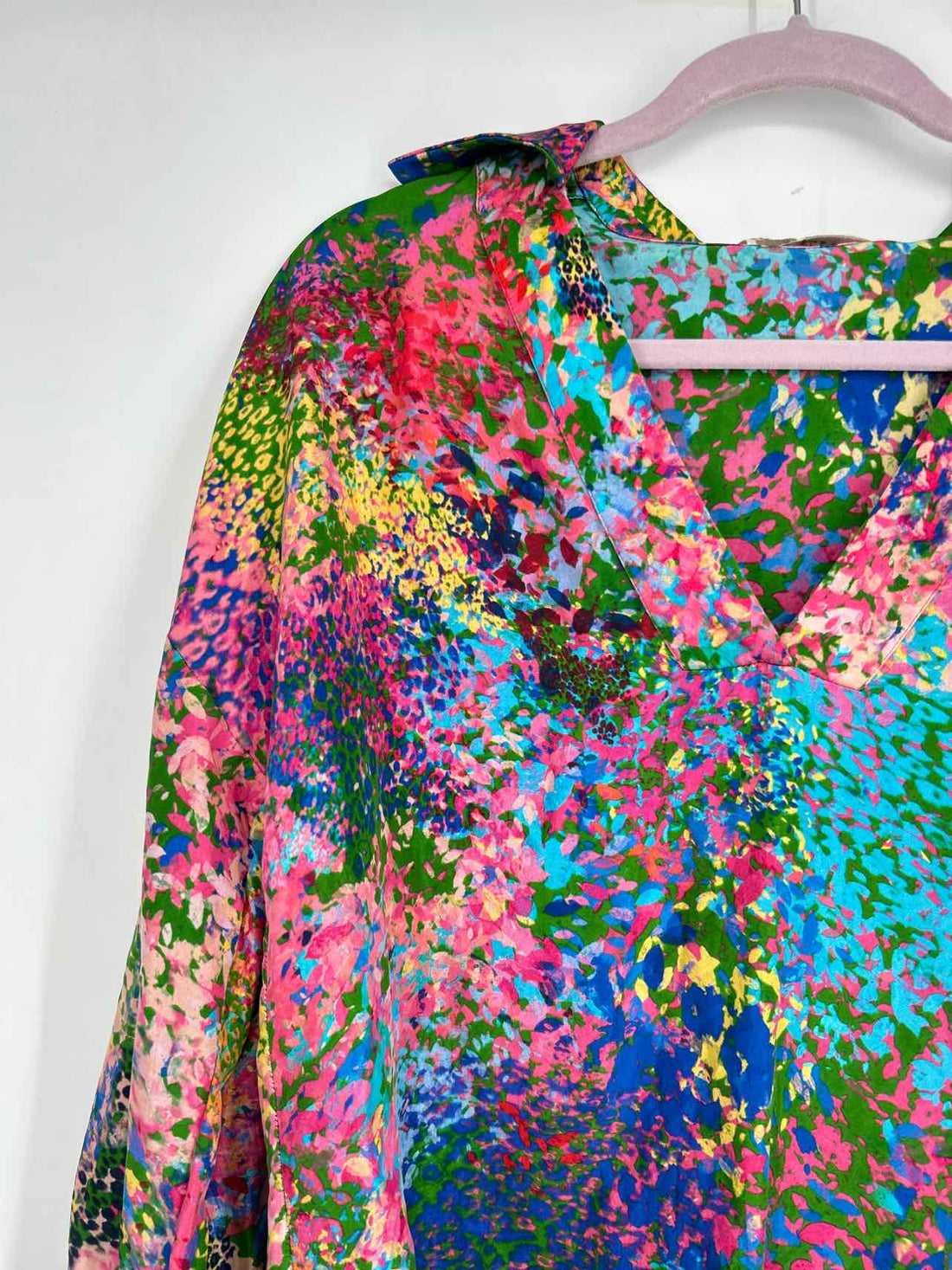 LA Fuori Size M Multi Print Silk Long Sleeve