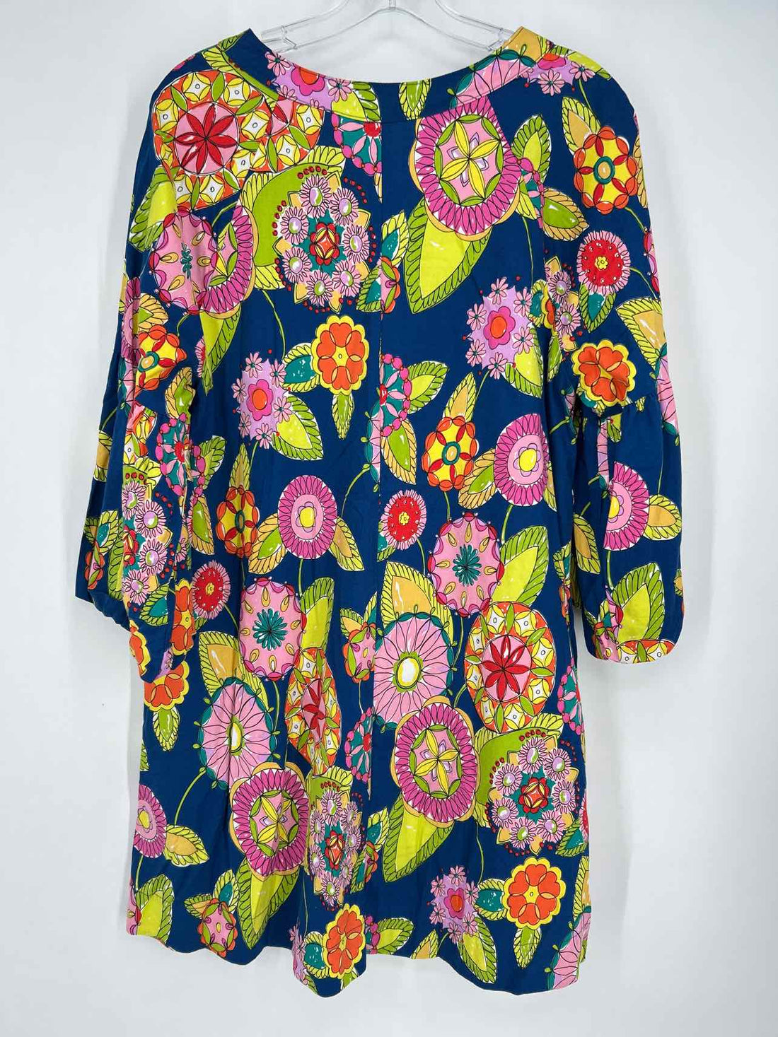 Uncle Frank Size M Dark Blue Floral Long Sleeve Dress
