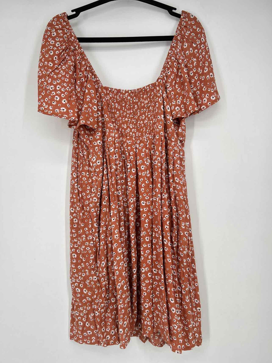 Salty Crew Size L Brown Floral Short Sleeve Dress