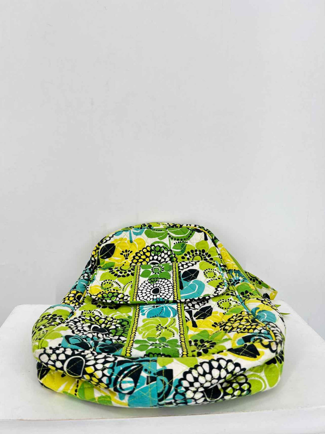 Vera Bradley Green Yellow & Blue Floral Quilted Pre Owned Backpack