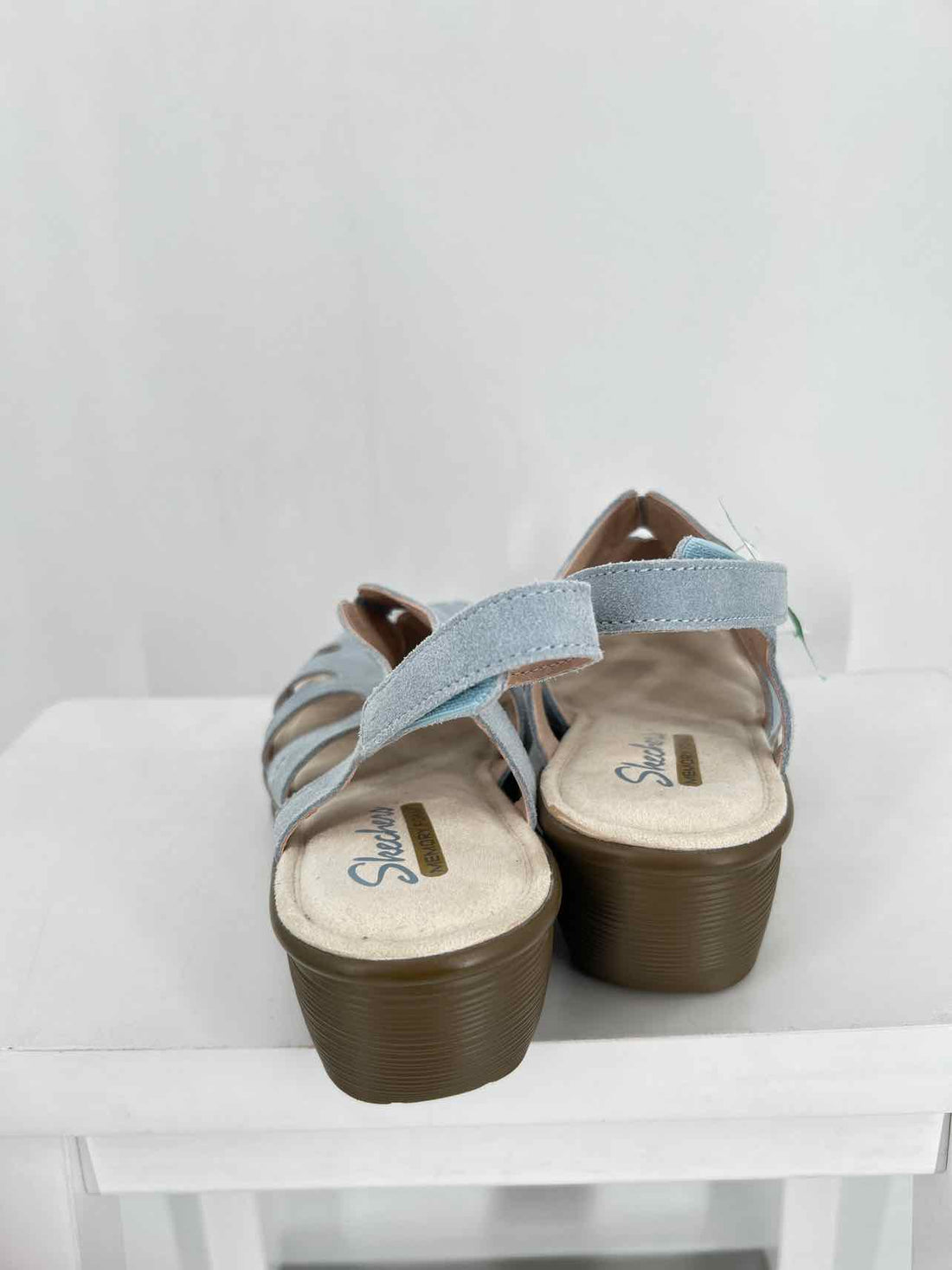 Sketchers Women Size 8.5 Blue Suede Wedges