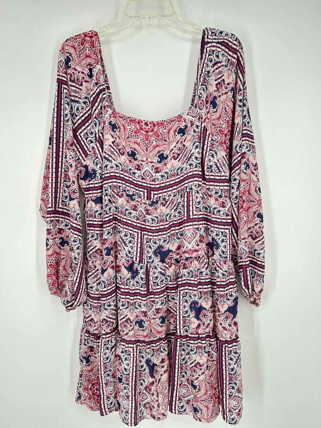 Savanna Jane Size L Pink White & Navy Print NWT Dress