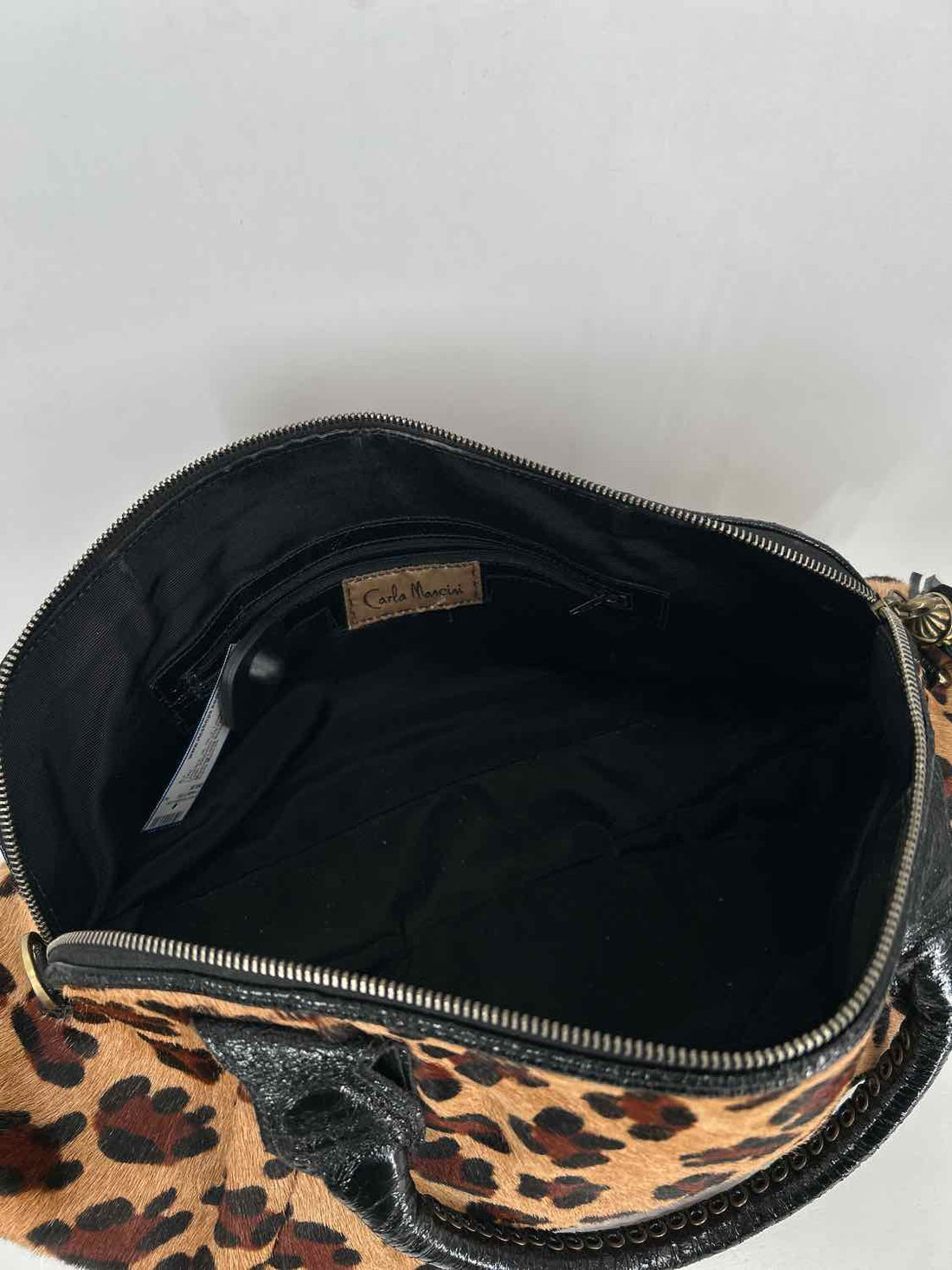 Carla Mancini Leopard Leather & Calf Hair Tote
