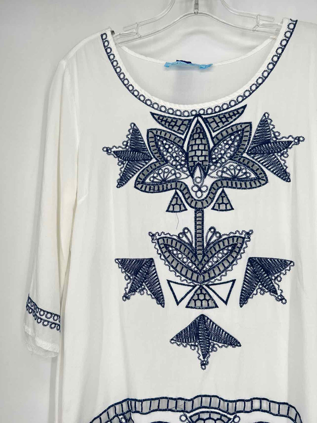 Solitaire Swim Size L White & Navy Coverup