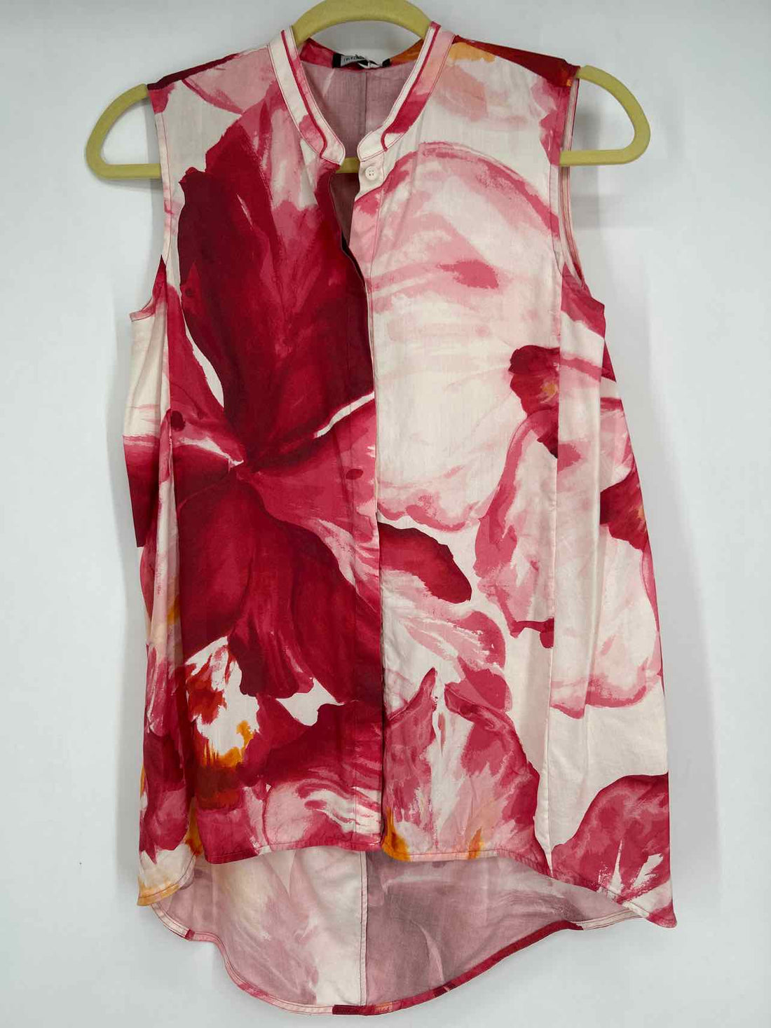 Lafayette 148 Size S White & Red Print Sleeveless
