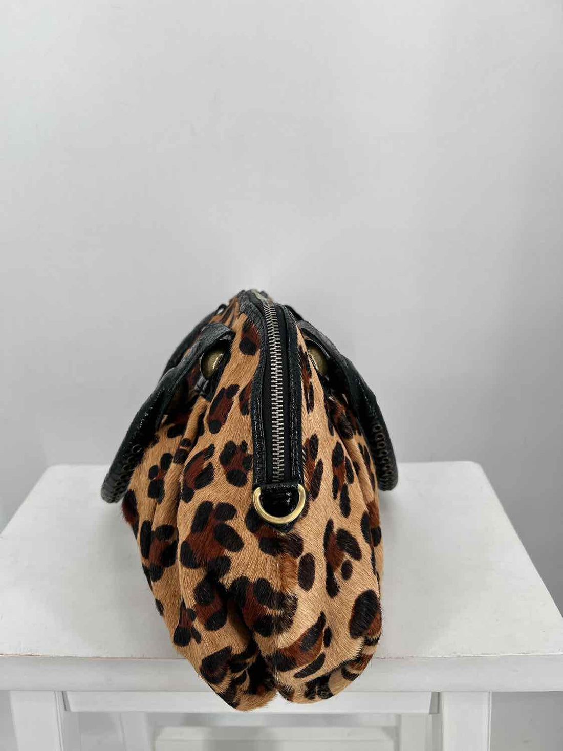 Carla Mancini Leopard Leather & Calf Hair Tote