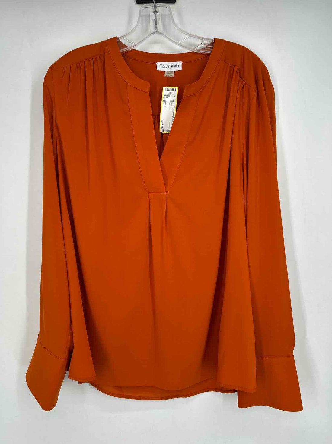 Calvin Klein Size XL Orange Long Sleeve