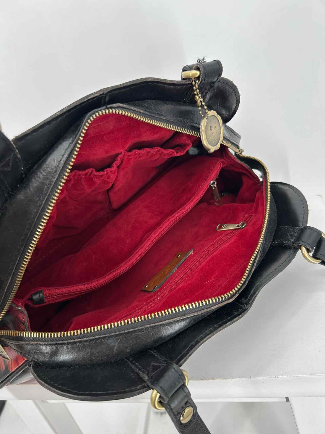 Patricia Nash Black Floral Leather Pre Owned Tote
