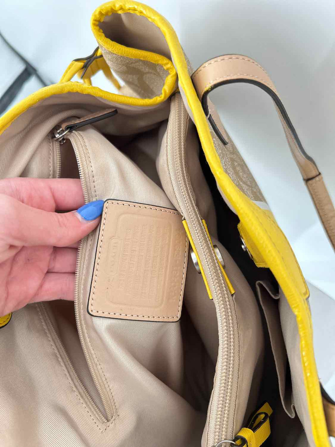 Coach Yellow Signature Leather Vintage Tote