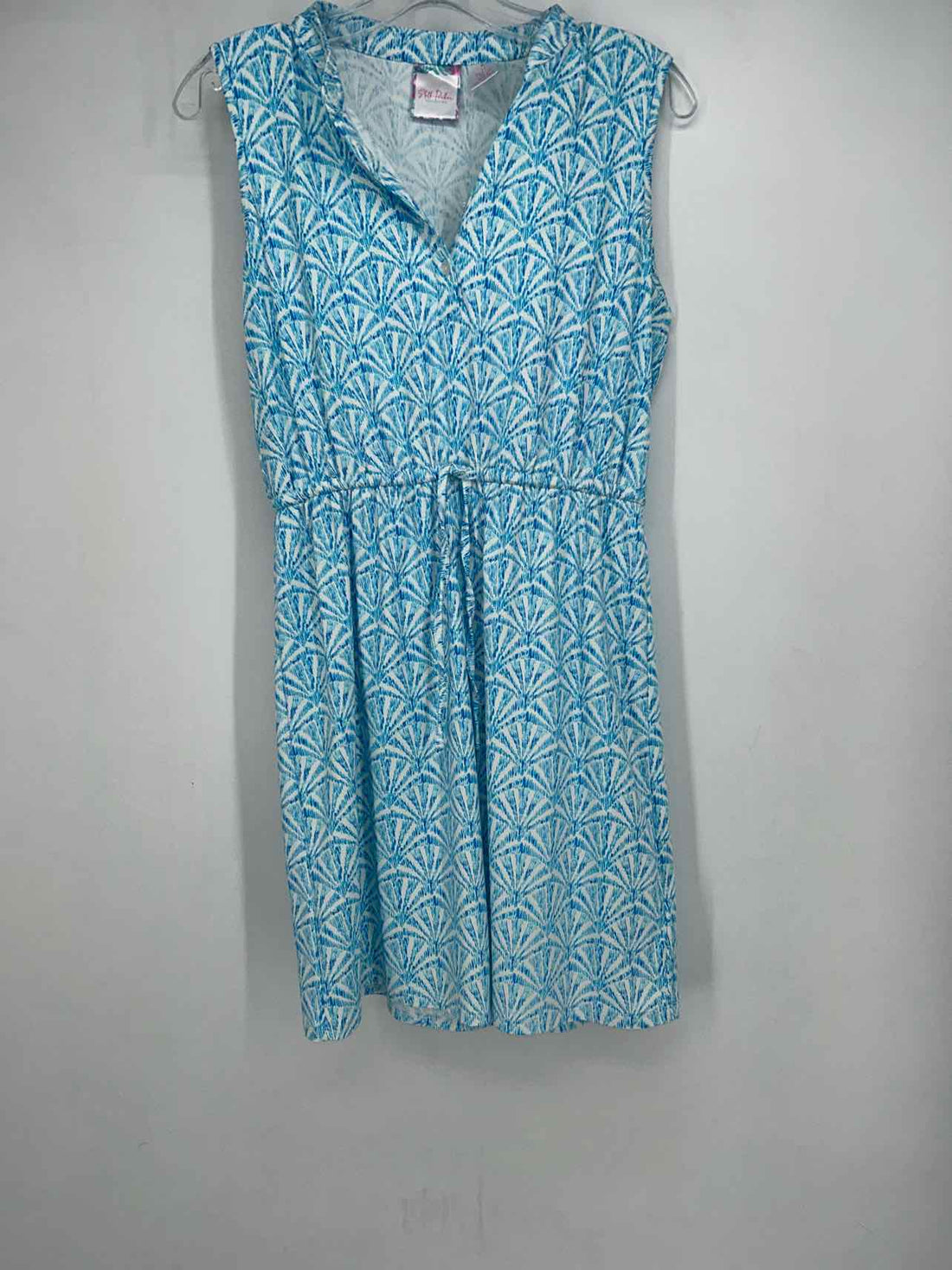 Stella Parker Size S White & Blue Print Dress
