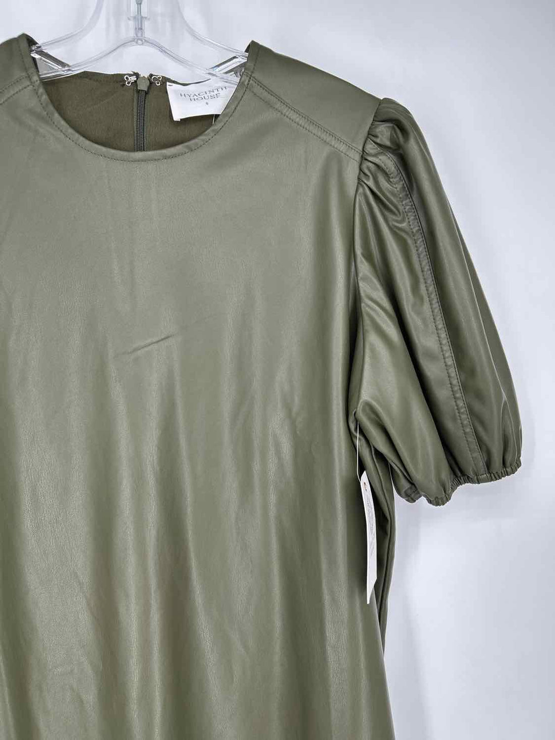 Hyacinth House Size S Olive Green Faux Leather NWT Dress