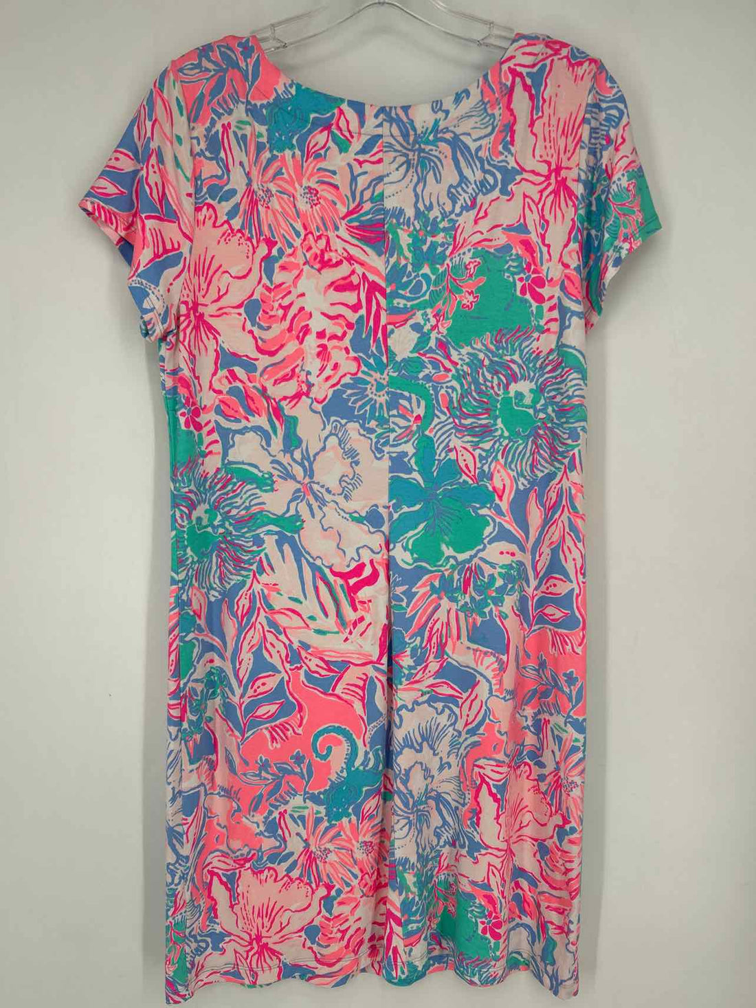 Lilly Pulitzer L Blue & Pink Print Short Sleeve Lilly Pulitzer Dress
