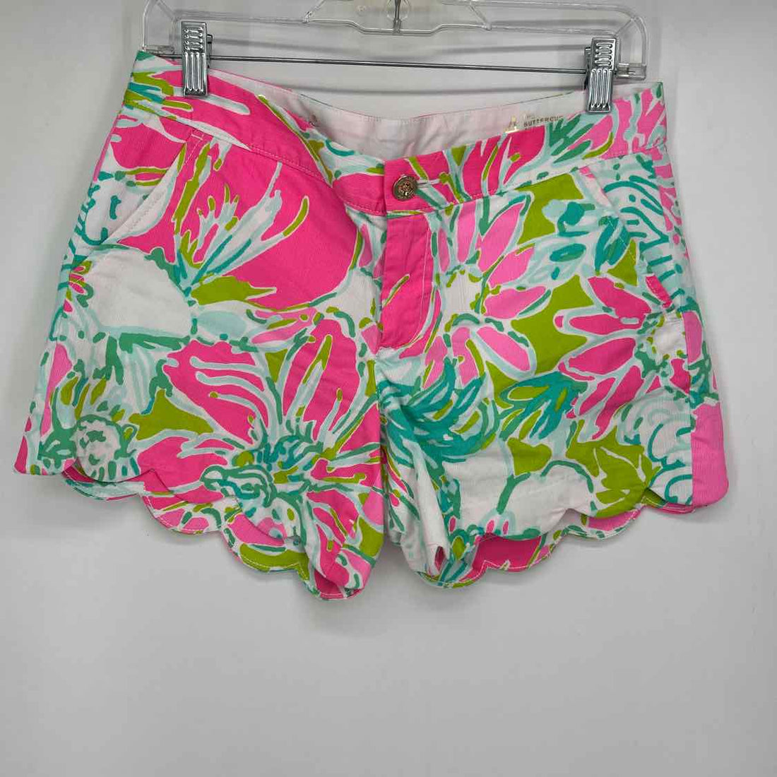 Lilly Pulitzer 4 White Pink & Green Print Lilly Pulitzer Shorts