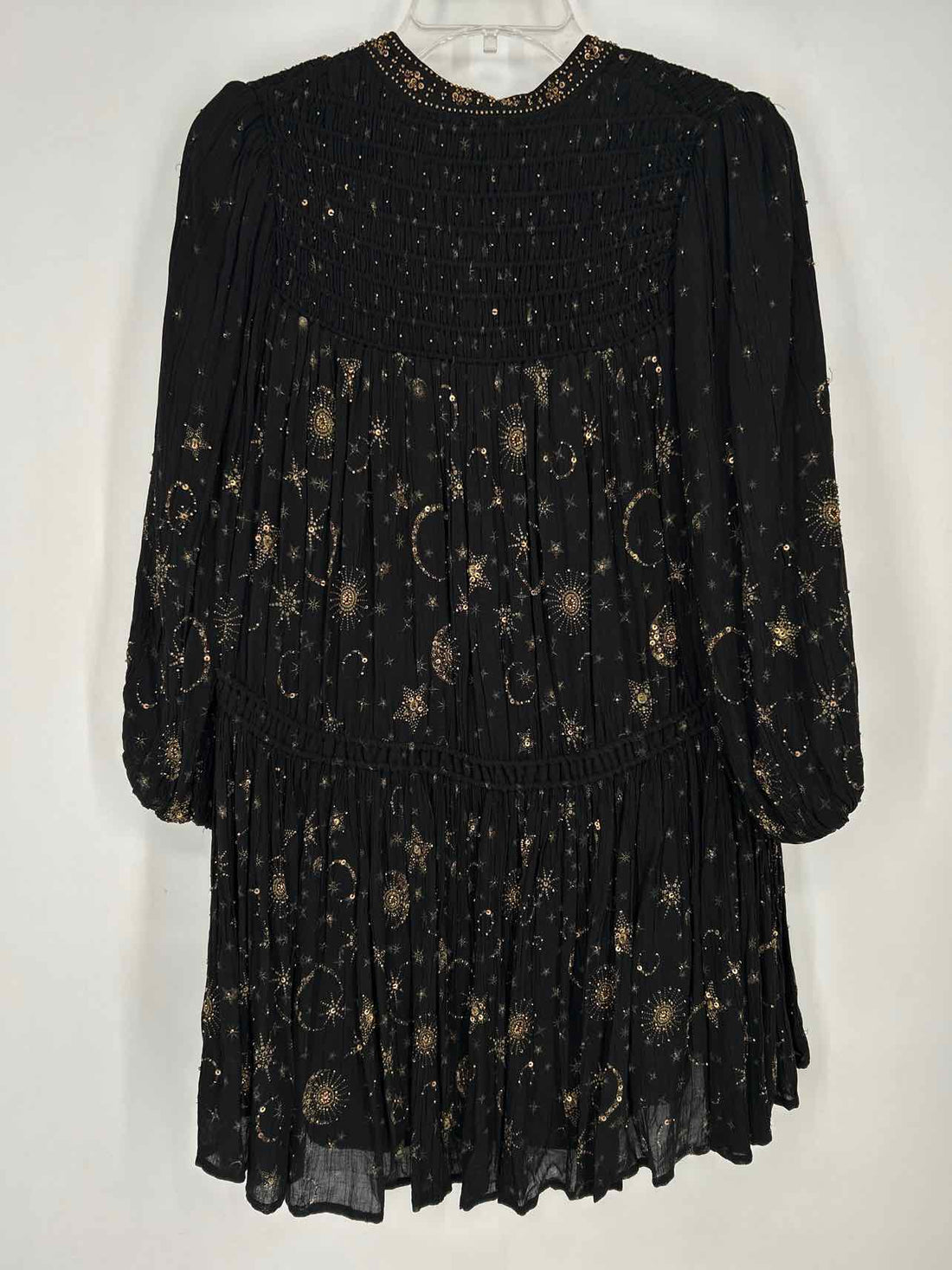 All Saints Size 0 Black Print Beaded Dress