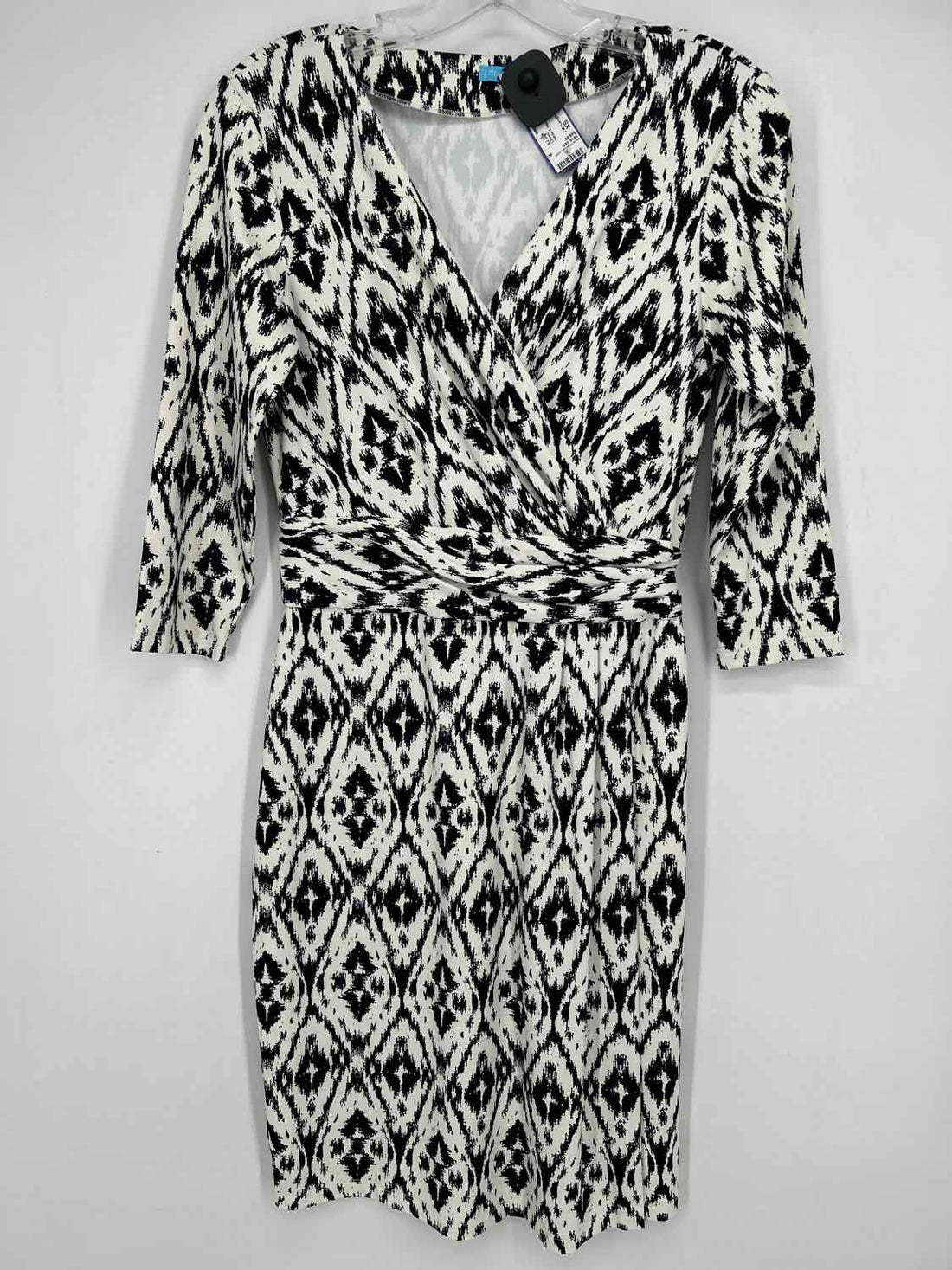 J McLaughlin Size XS White & Black Long Sleeve Dress