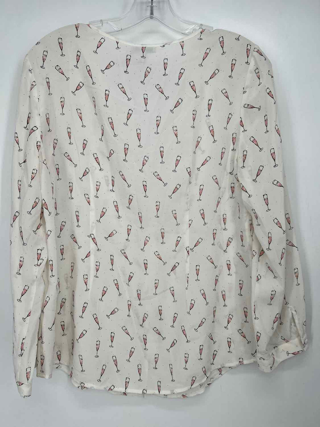 Joie S White Print Silk Long Sleeve Holiday