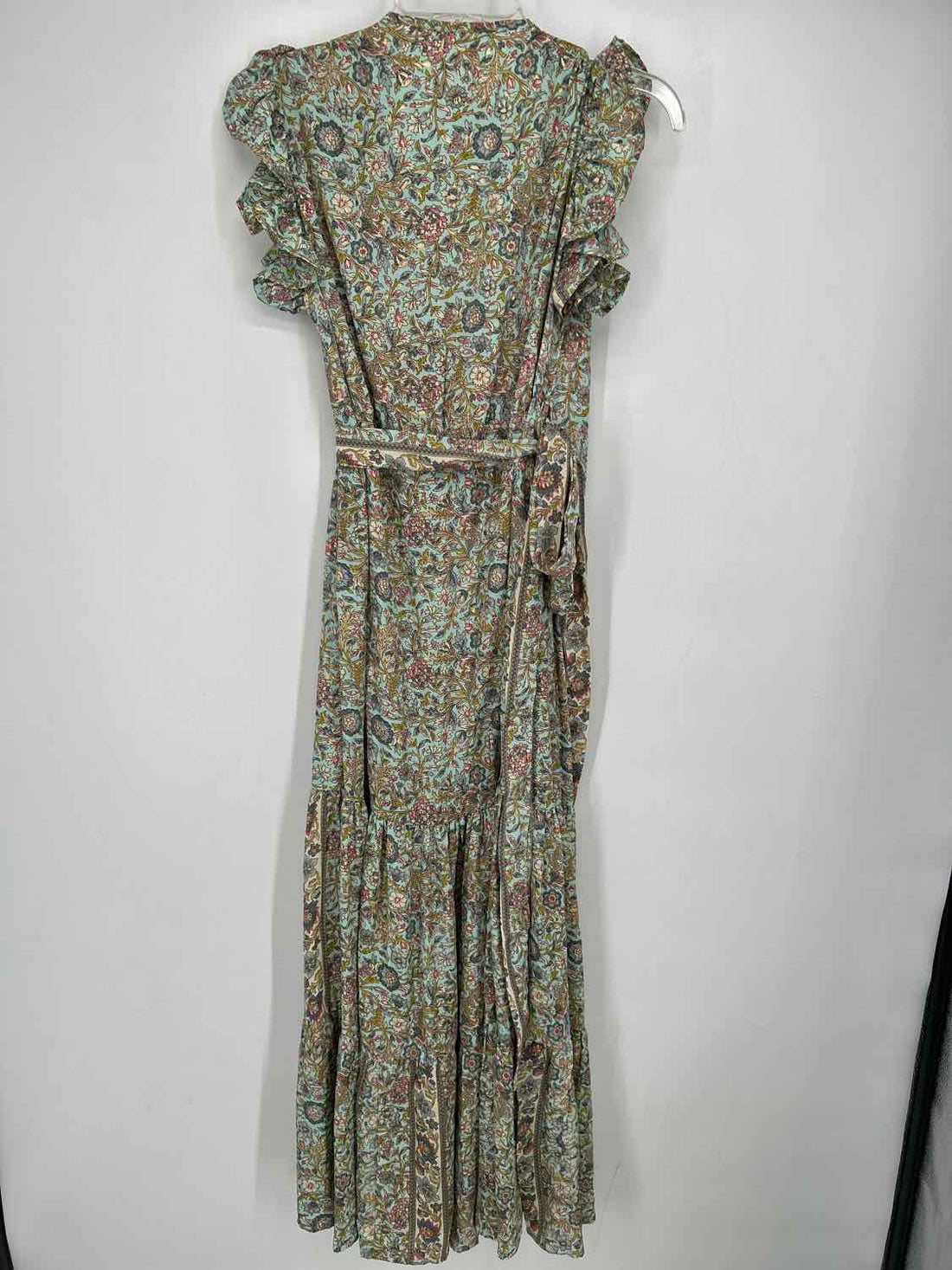Paani Size S Light Blue Floral Short Sleeve Maxi