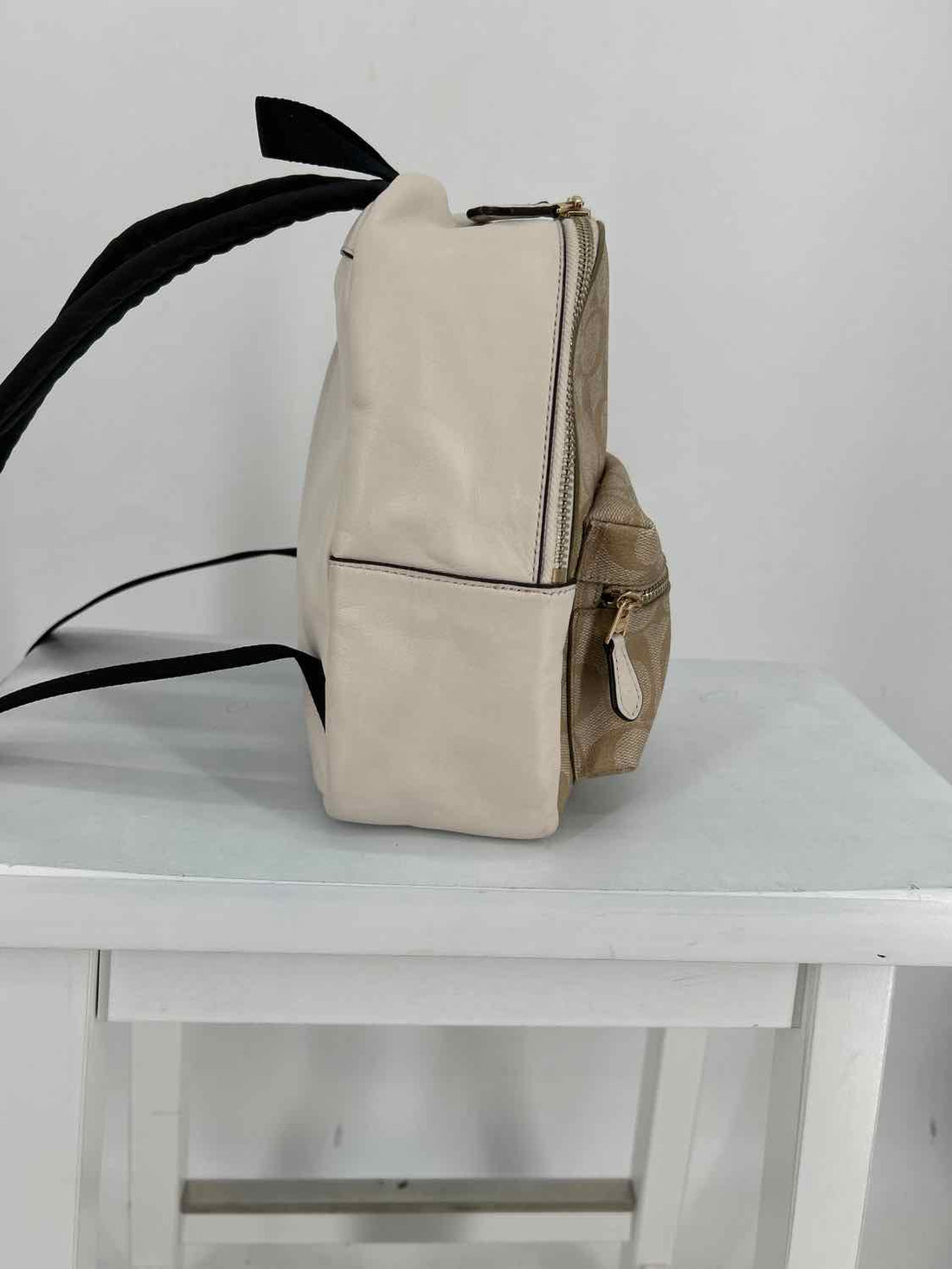 Coach Mini Charlie Signature & Off White Backpack