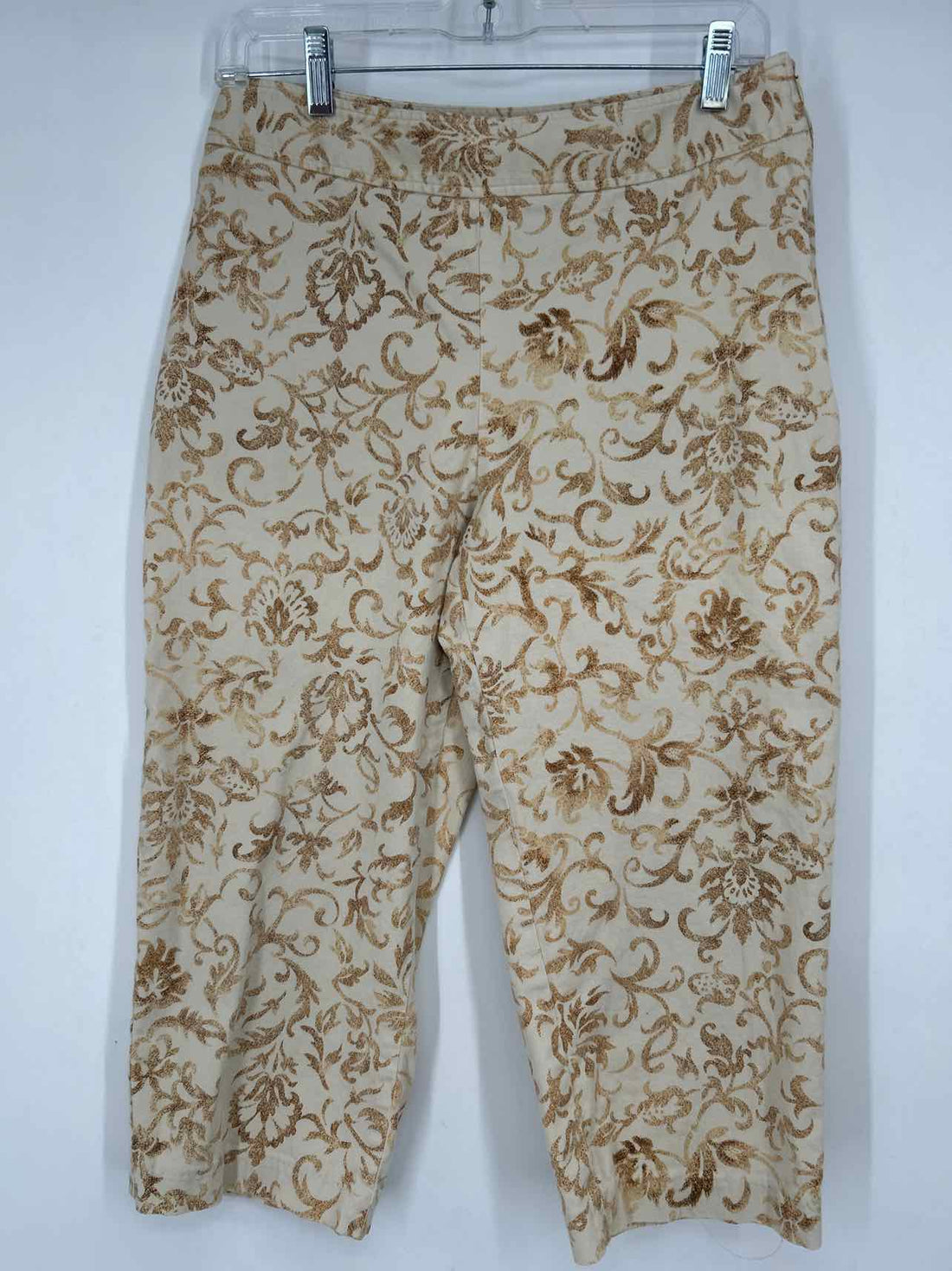 Rafaella Size 10 Cream Print Vintage Pants