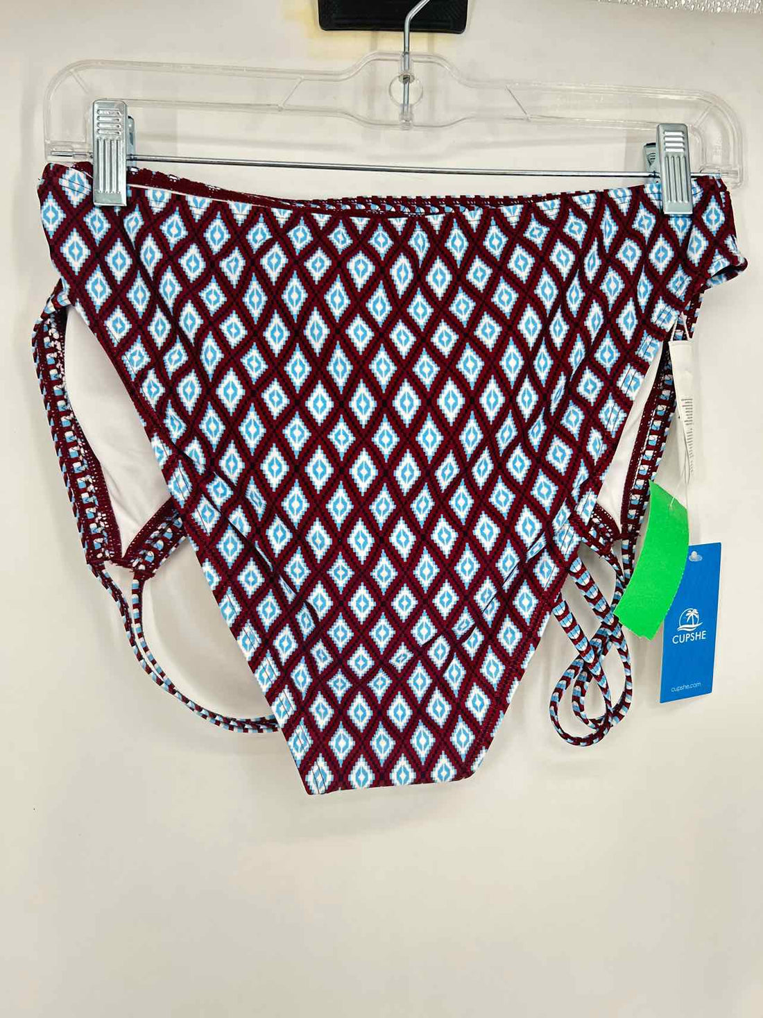 Cup She Size M Maroon Blue & White NWT Swimsuit 2 Piece