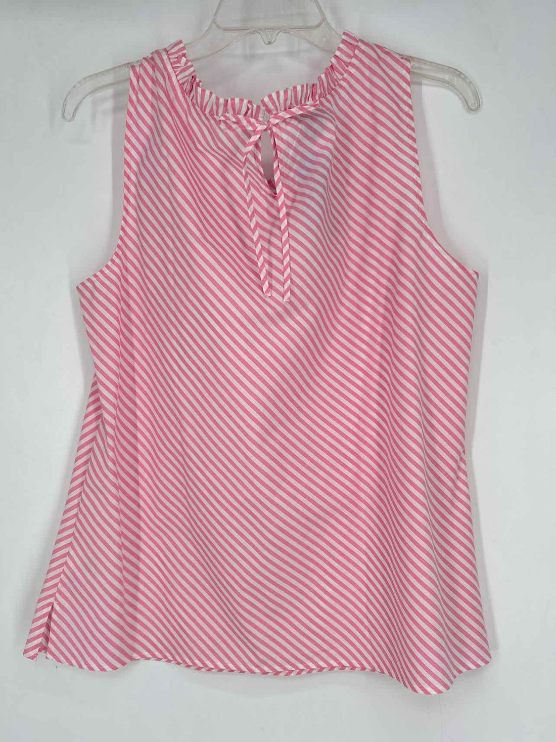 Talbots Size L Pink & White Striped NWT Sleeveless