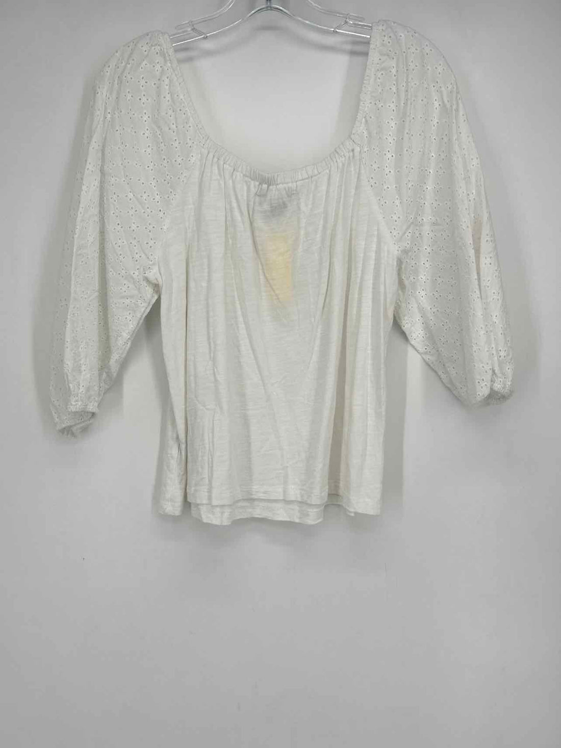 Sanctuary Size L White Eyelet Long Sleeve