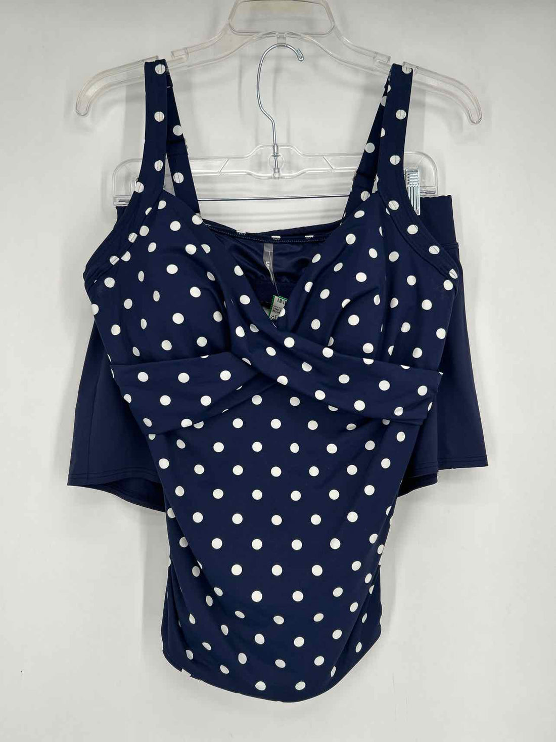 Lands' End Size 12 DD Navy Polkadot Swimsuit 2 Piece