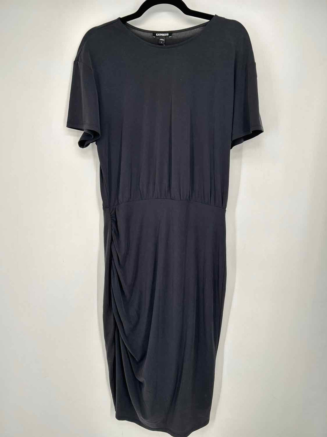 Express Size L Dark Gray Short Sleeve Dress