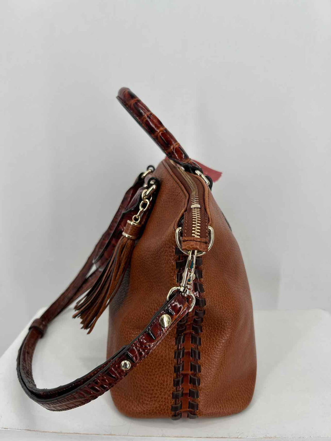 Brahmin Brown Pebbled Leather Duxbury Medium Satchel