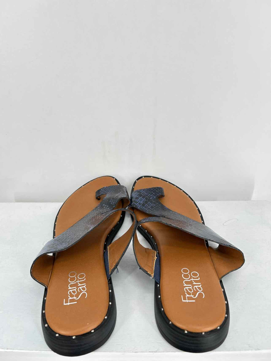 Franco Sarto Women Size 9 Blue Snake Leather Sandals