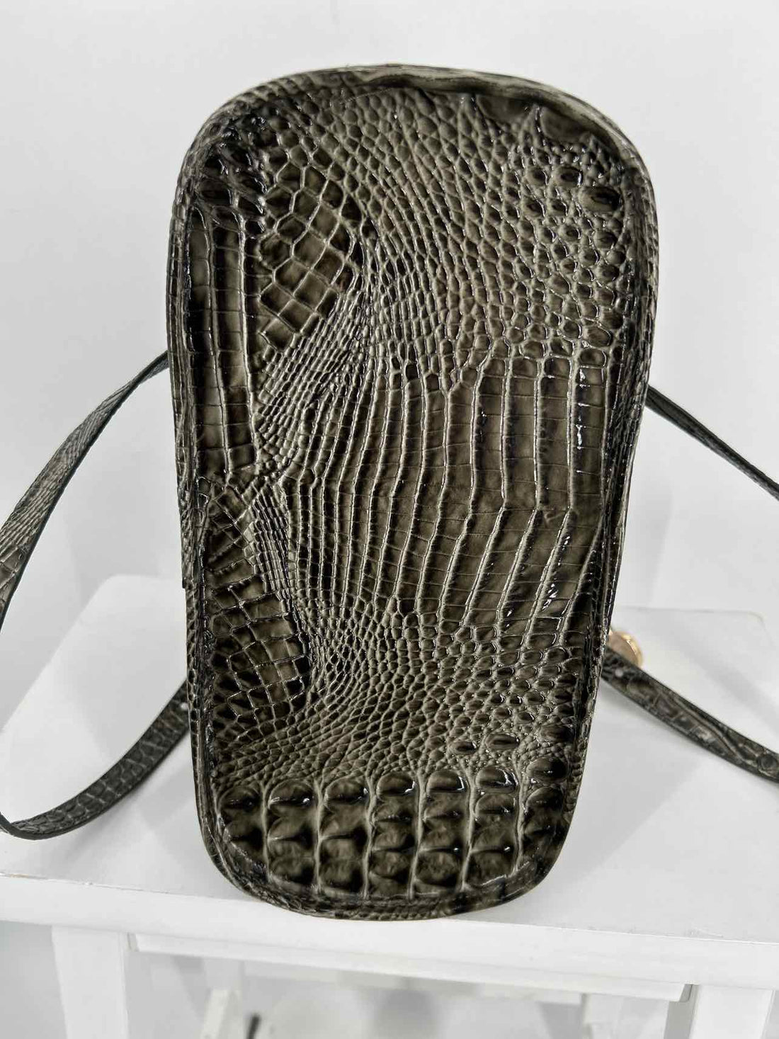 Brahmin Hunter Green Embossed Croc Like New Tote