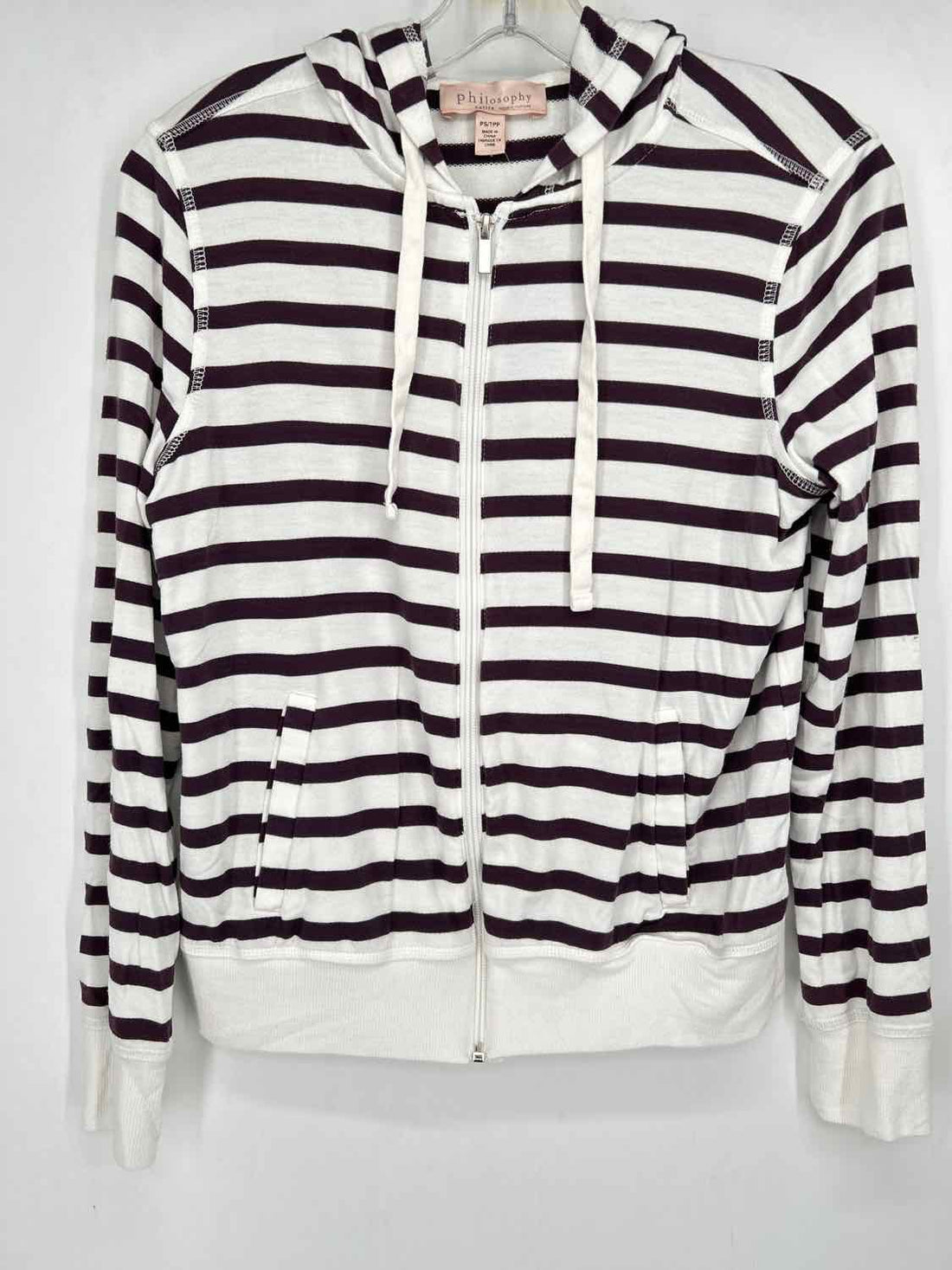Philosophy Size SP White & Dark Purple Striped Jacket