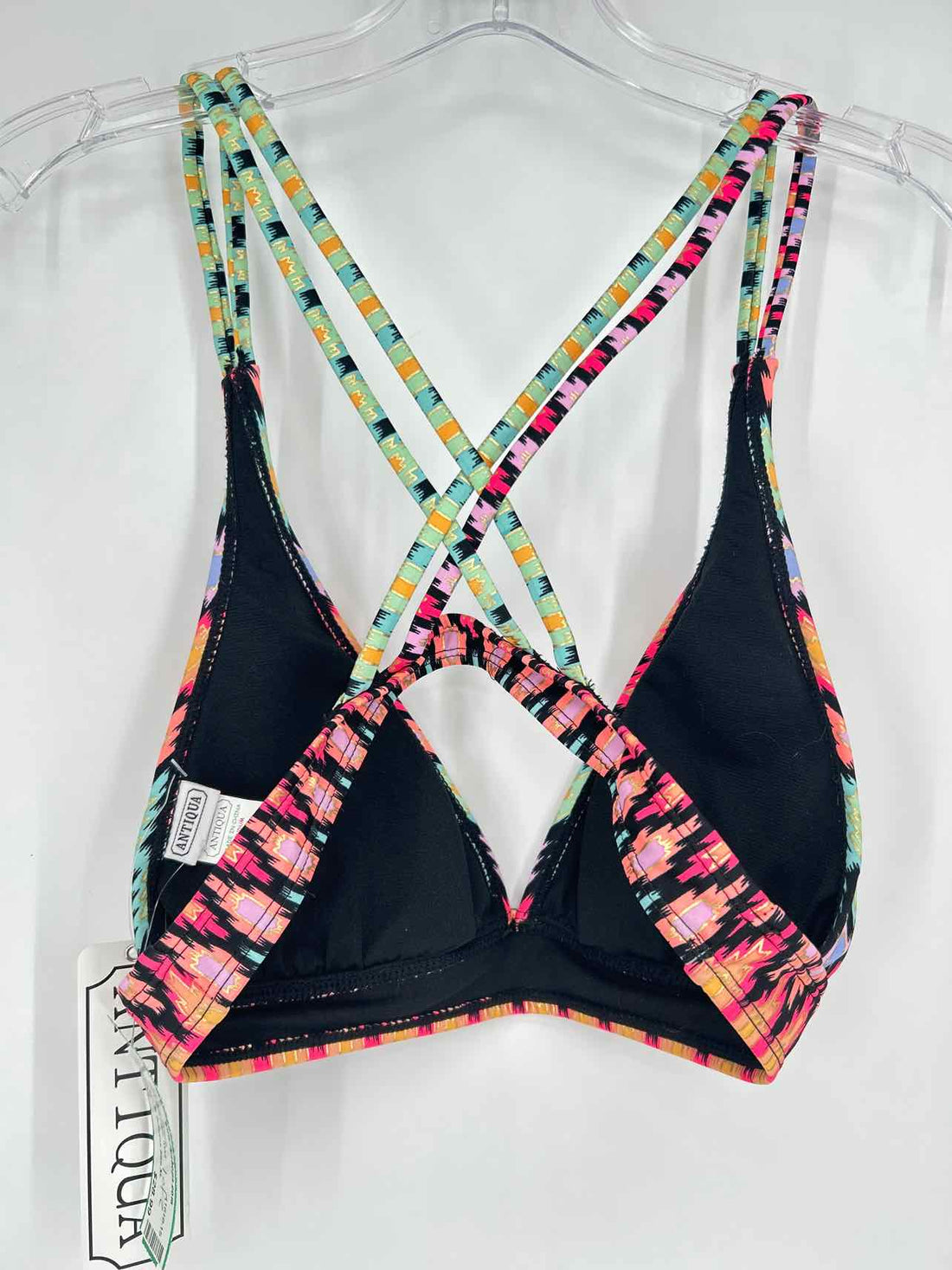 Antiqua Size M/XL Black Multi Color NWT Swimsuit 2 Piece