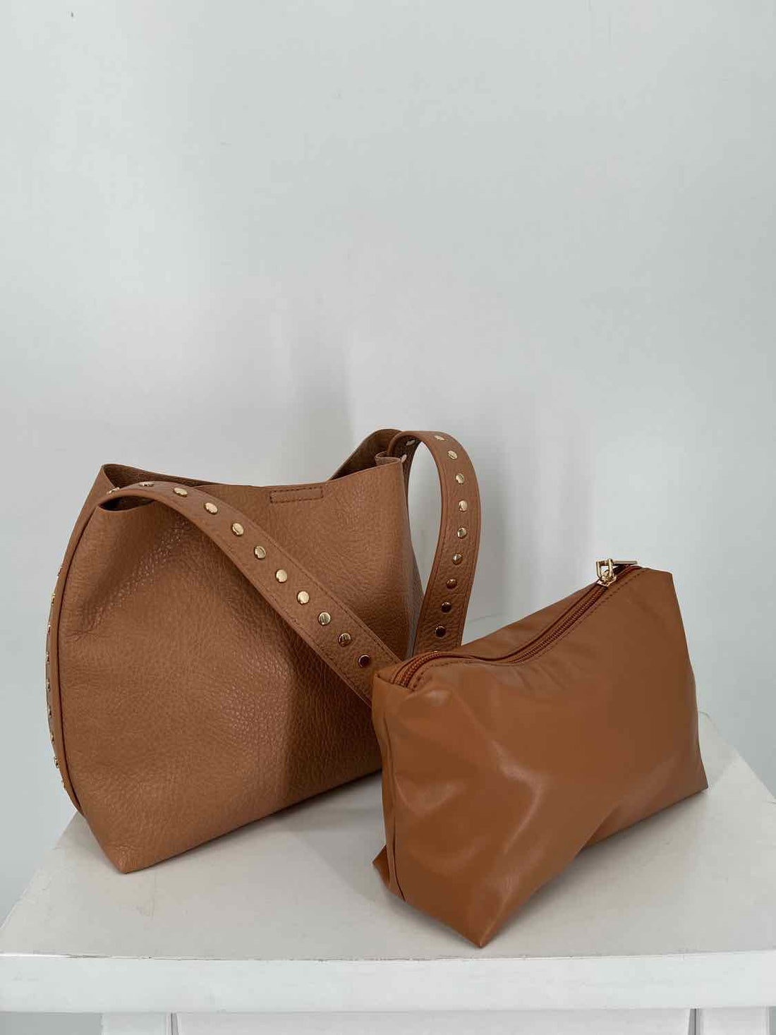 Shiraleah Tan Faux Leather Pre Owned Shoulder