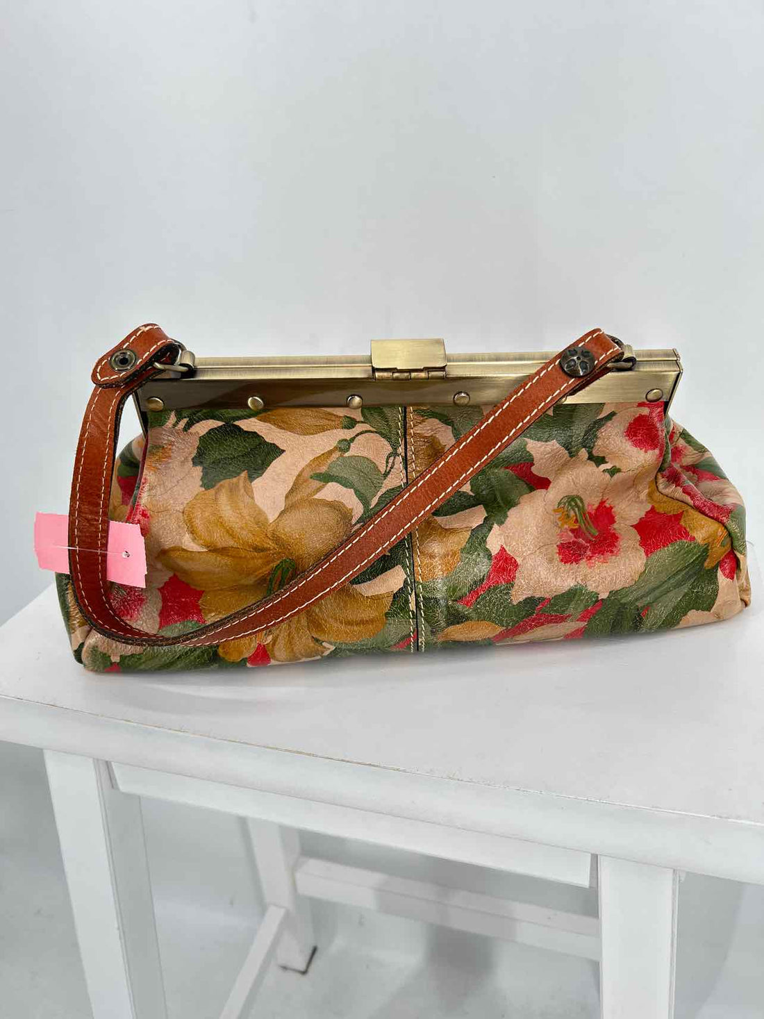 Patricia Nash Beige Floral Leather Pre Owned Shoulder