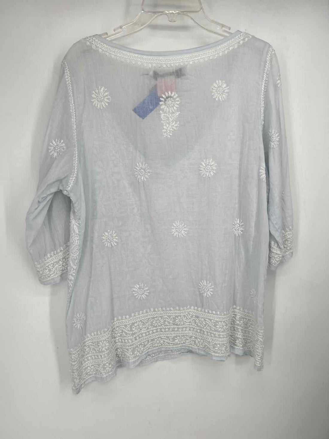 Gretchen Scott Size L Light Blue Cotton 100% Long Sleeve