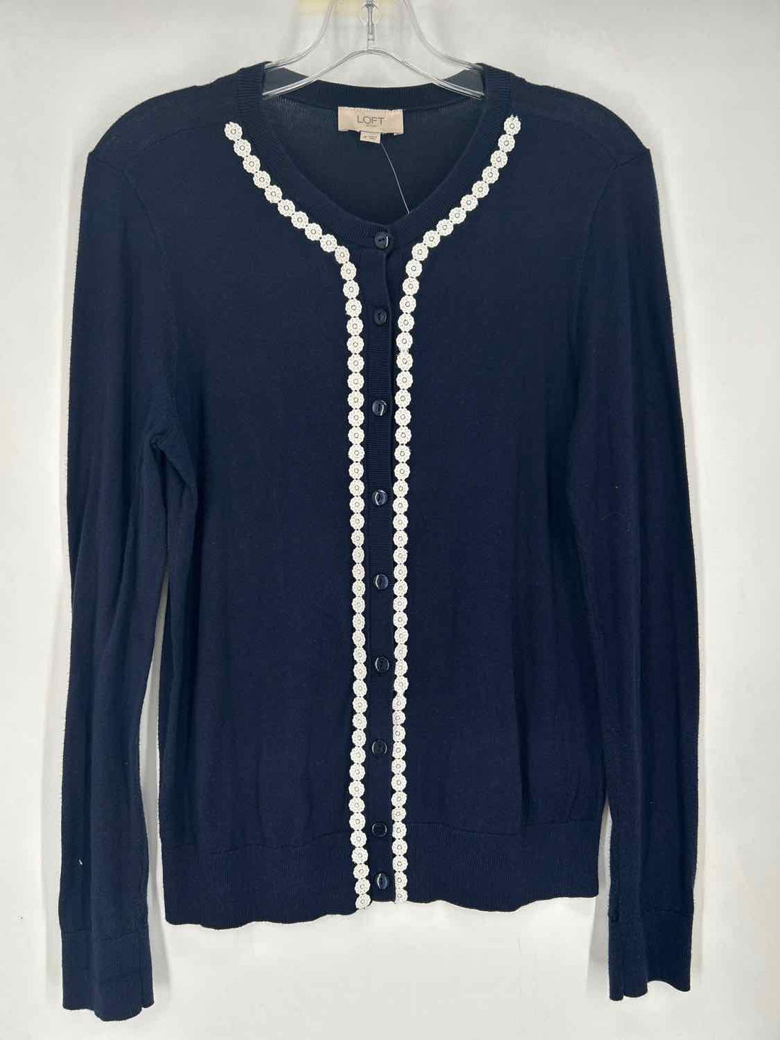 Loft Size M Navy & White Cardigan