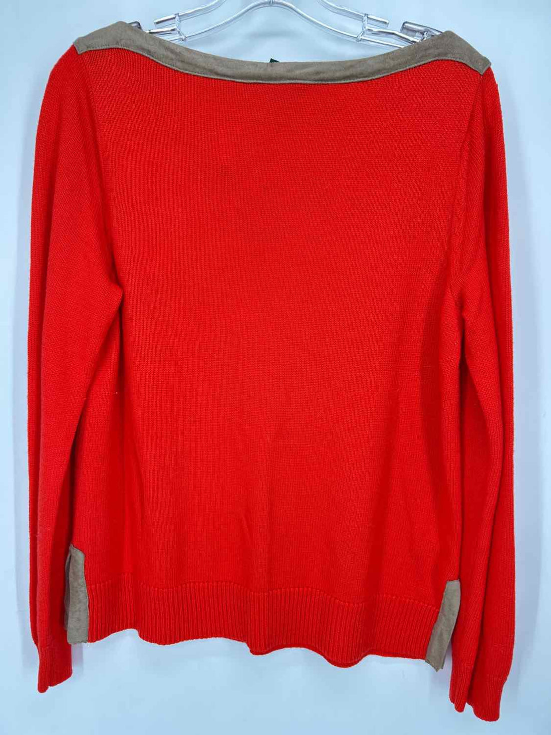 Lauren Ralph Lauren Size LP Orange Wool Blend Sweater