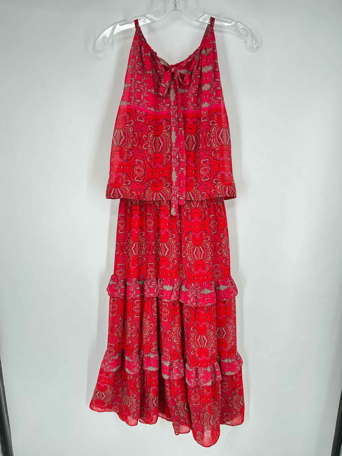 Just Taylor Size 6 Red Print Sleeveless Dress