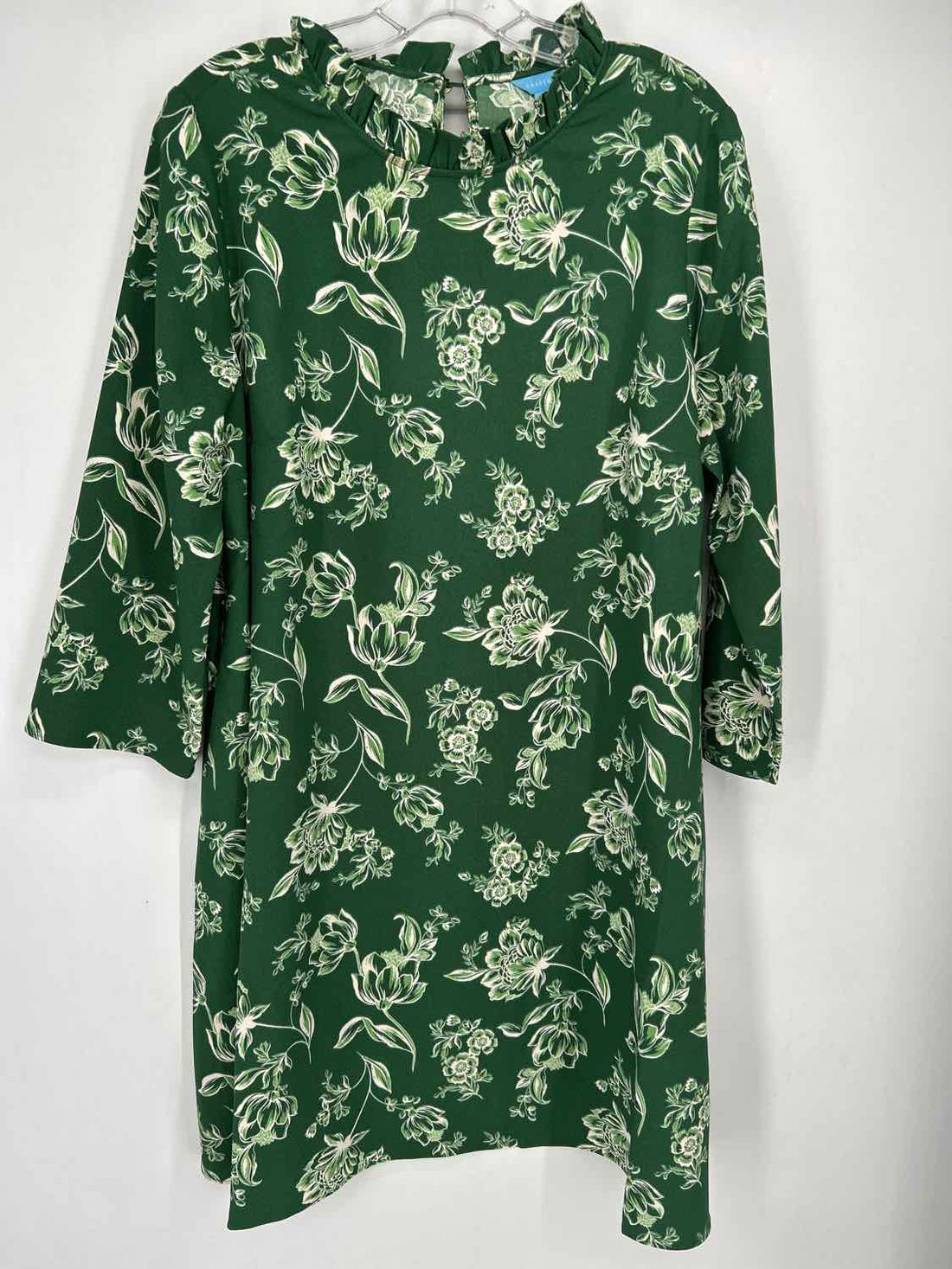 Draper James Size L Green & White Floral Dress