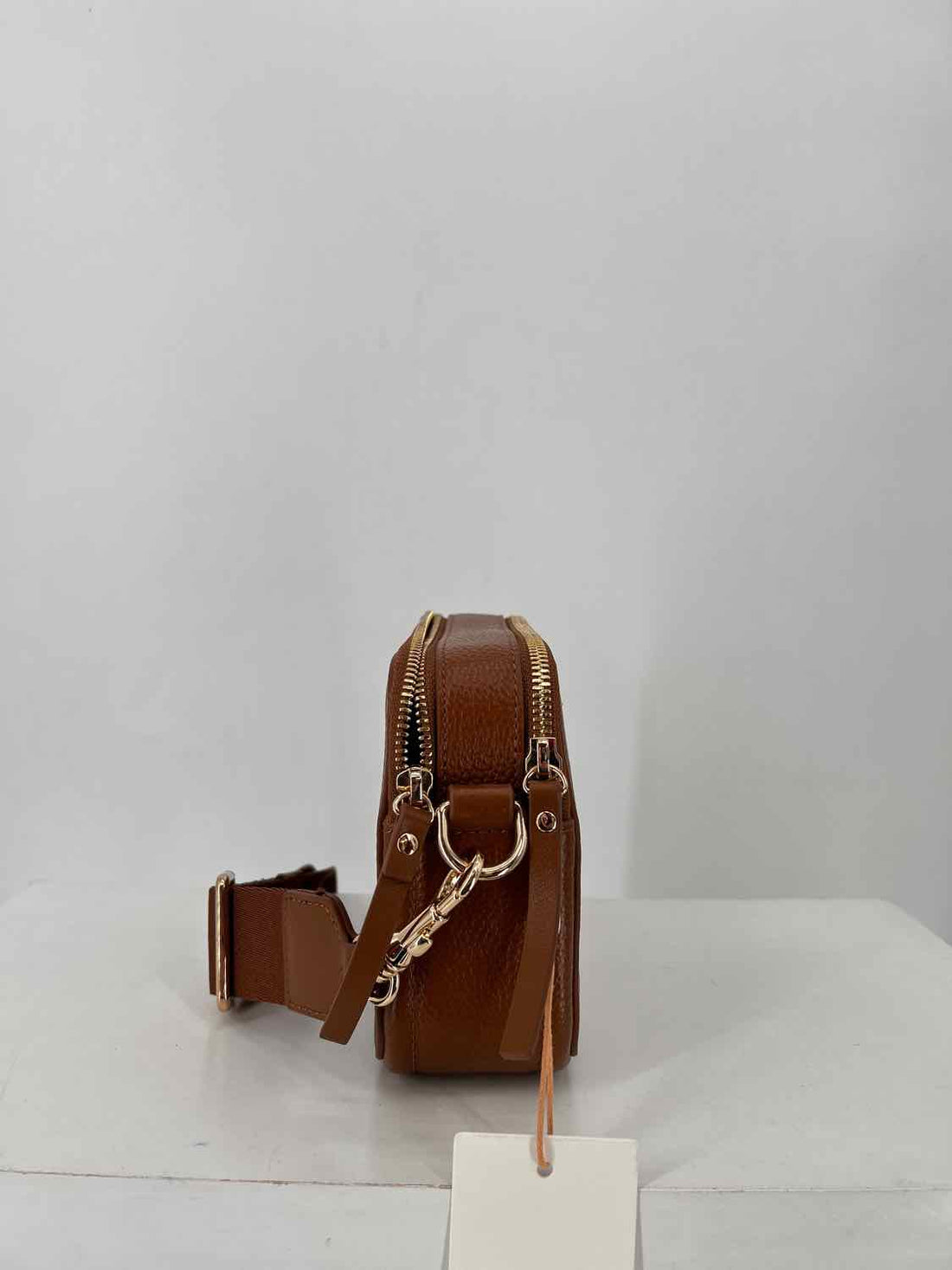 Quince Cognac Pebbled Leather NWT Crossbody