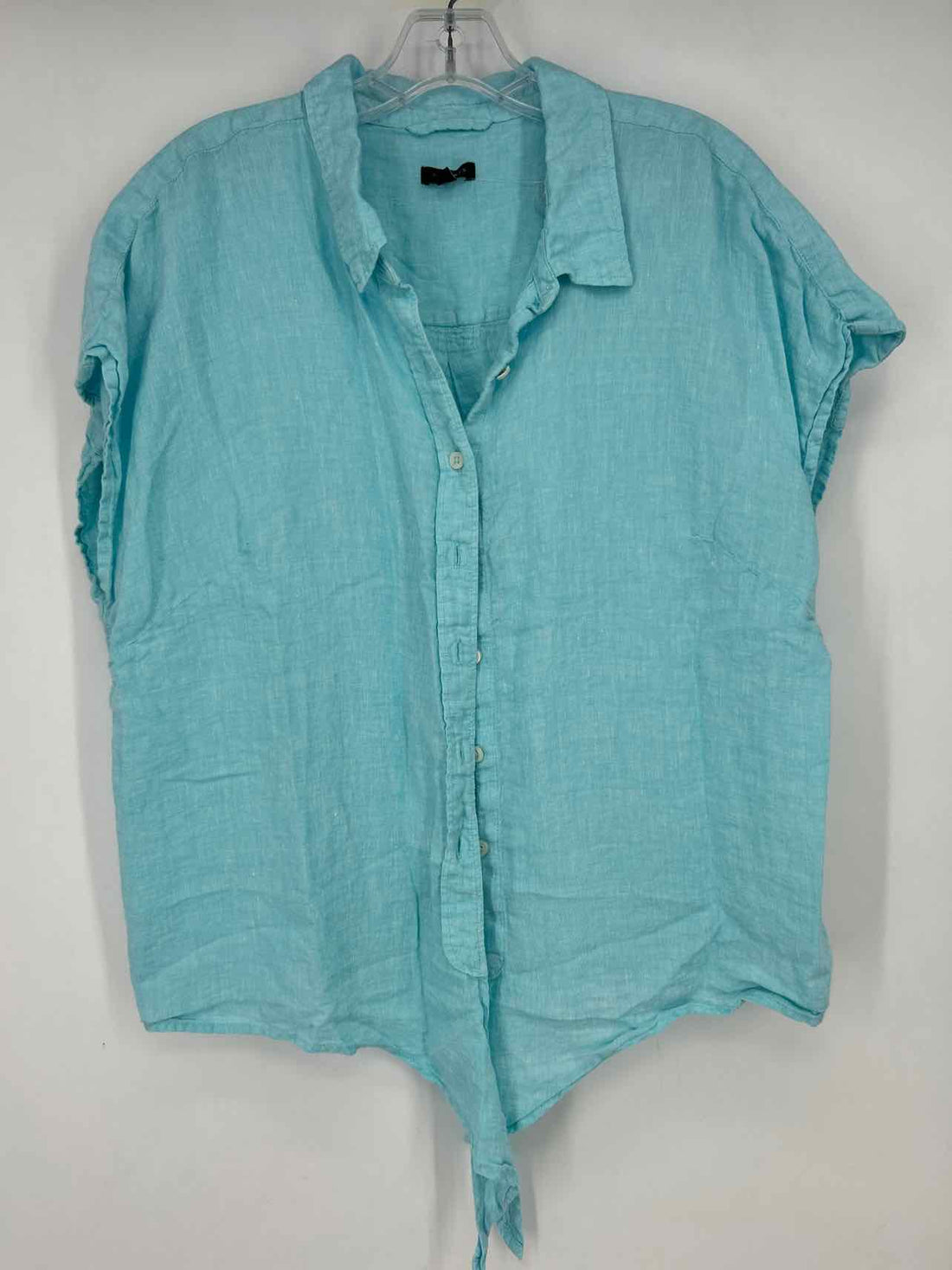 Talbots Size XL Light Blue Linen Short Sleeve