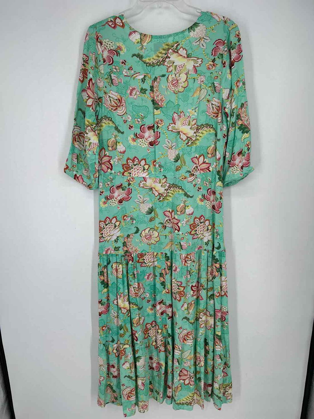 Sunday Mi Amor Size M Light Green Floral Long Sleeve Maxi