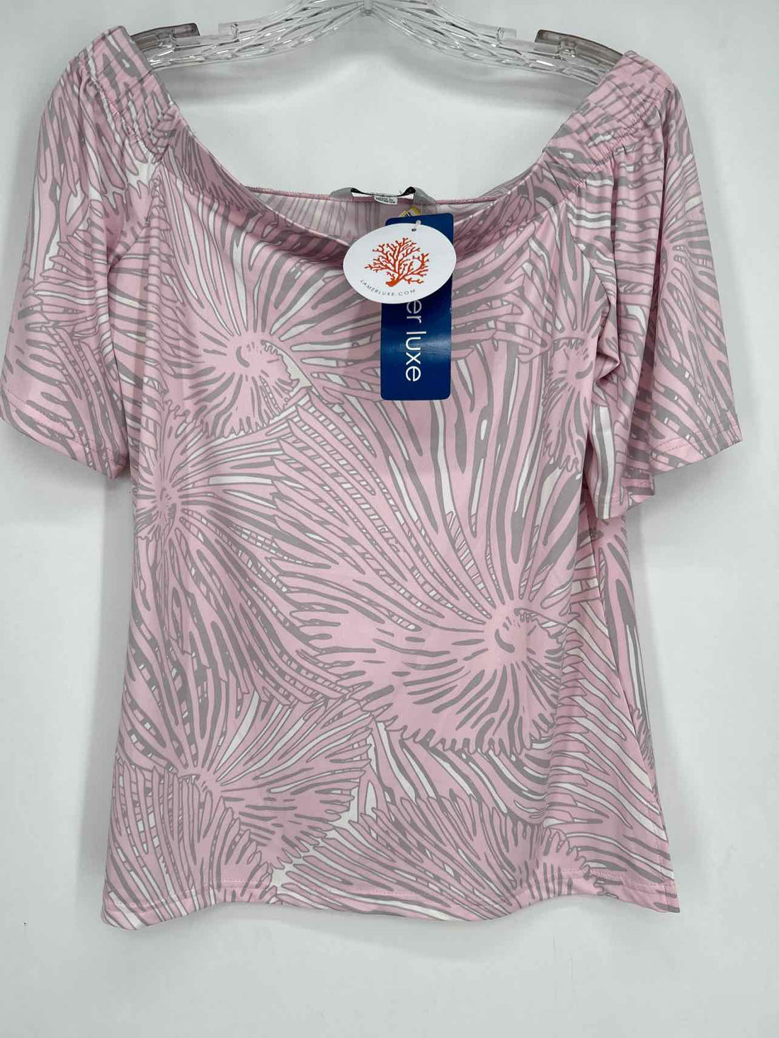 La Mer Luxe Size XS Pink & Gray NWT Short Sleeve