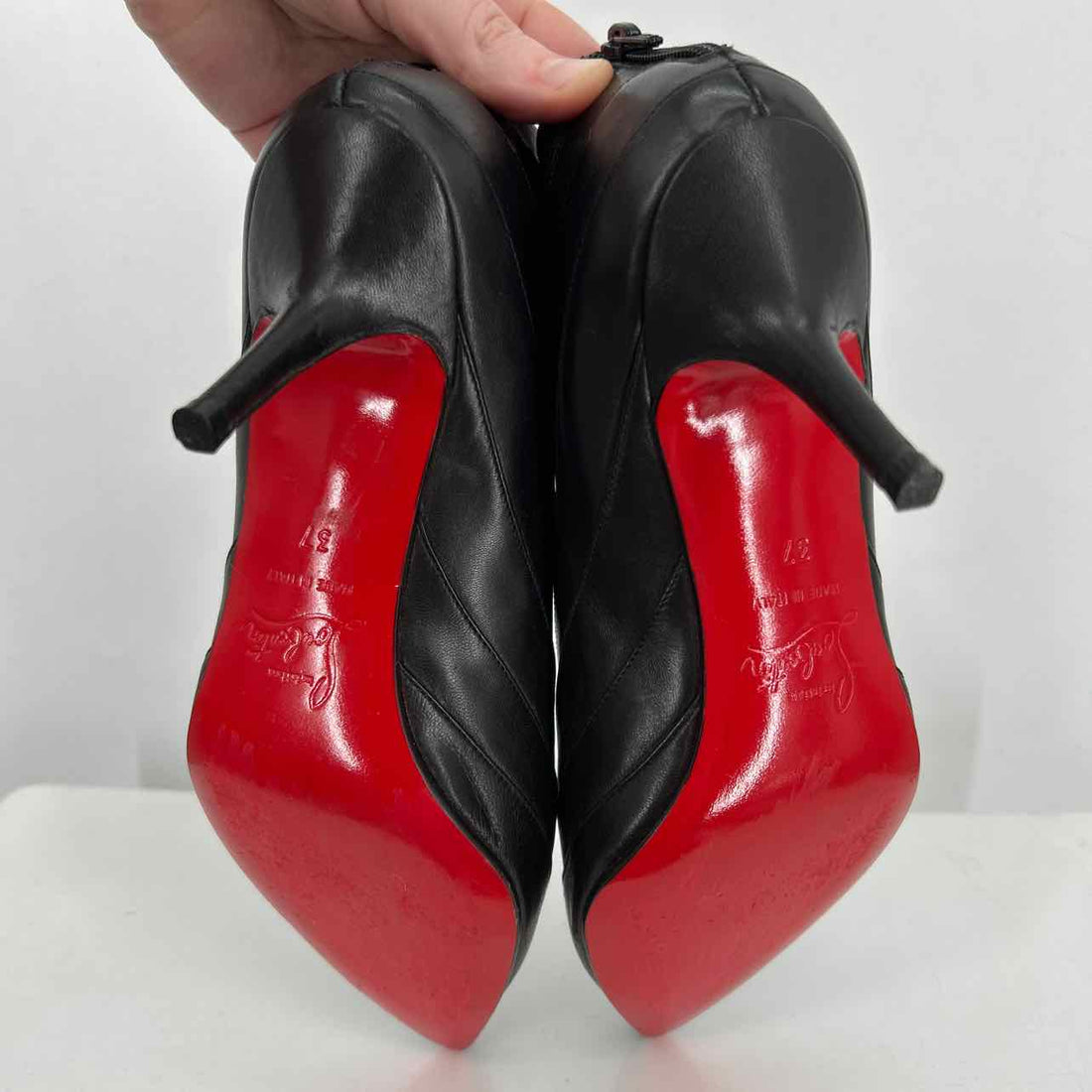 Christian Louboutin Women Size 37 Black Good Genuine Leather LUXURY