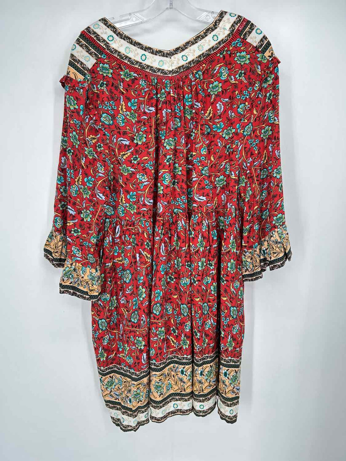 Easel Size L Red & Blue Floral NWT Dress