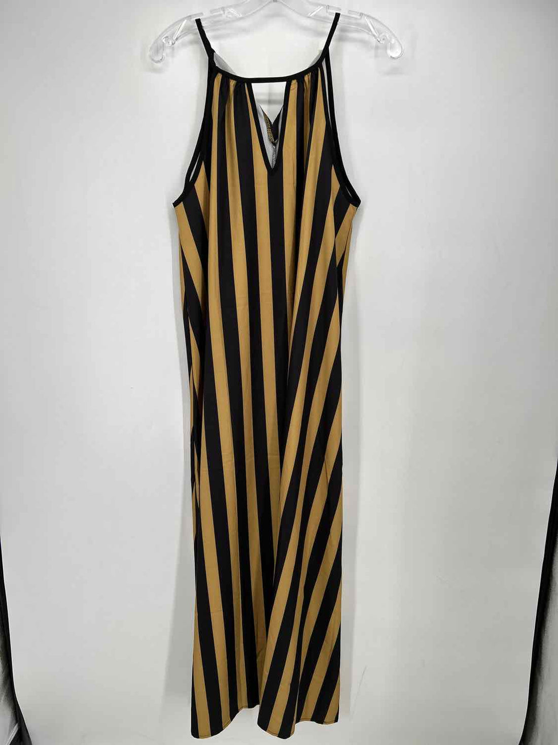 Sunday Up Size M Black & Gold Stripe Sleeveless Dress