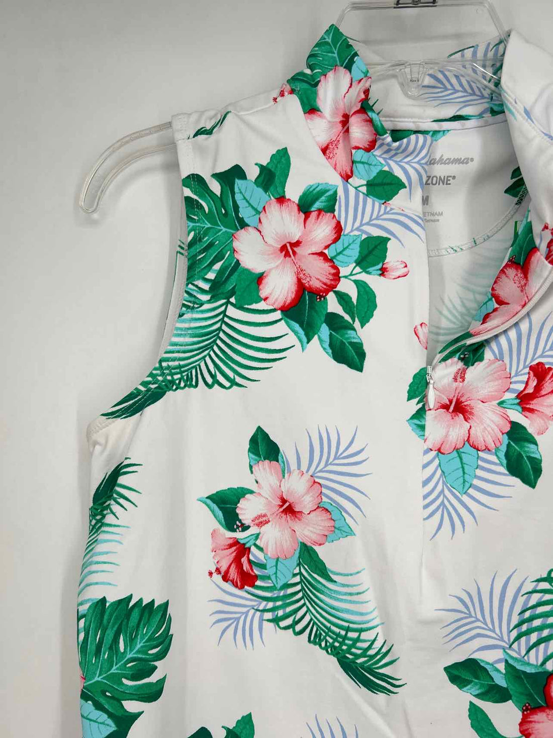 Tommy Bahama Size M White Floral Sleeveless Active Tops