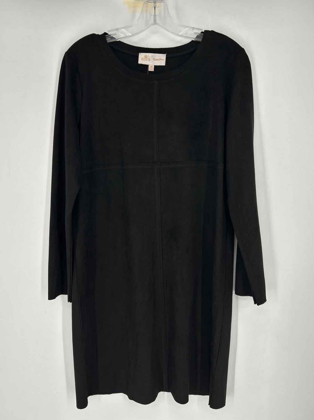 Evelyn Talman Size M Black Faux Suede Dress
