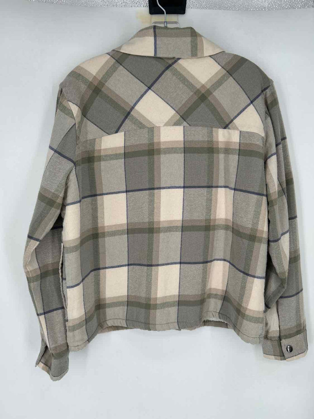 Lucky Brand Size M Light Green Plaid Shacket